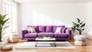 Purple sofa living room ideas